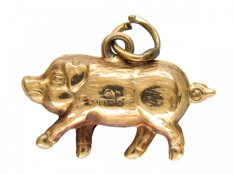 9ct Gold Pig Charm