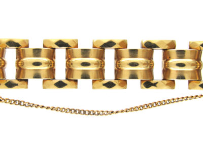 Retro 18ct Gold Articulated Tank Bracelet