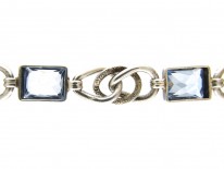 Silver & Blue Paste Art Deco Bracelet