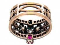 Diamond, Emerald & Ruby Belle Epoque Ring