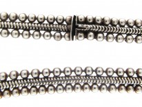 Edwardian Silver Victorian Bobble & Weave Collar