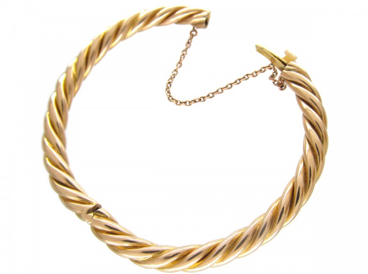 15ct Gold Barley Twist Victorian Bangle