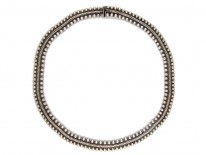 Edwardian Silver Victorian Bobble & Weave Collar