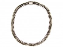 Edwardian Silver Victorian Bobble & Weave Collar