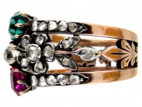 Diamond, Emerald & Ruby Belle Epoque Ring
