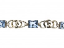 Silver & Blue Paste Art Deco Bracelet