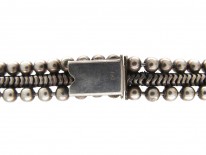 Edwardian Silver Victorian Bobble & Weave Collar