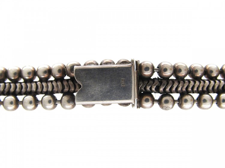 Edwardian Silver Victorian Bobble & Weave Collar