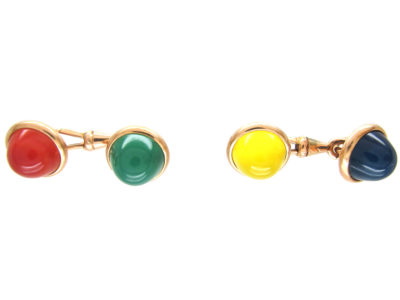 Multi Stone Gold Cufflinks