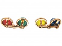 Multi Stone Gold Cufflinks
