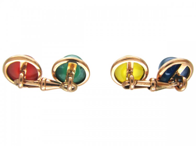 Multi Stone Gold Cufflinks