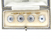 Asprey 18ct, Platinum & Sapphire Buttons