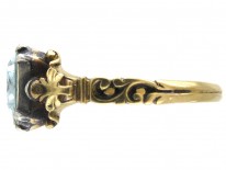 Georgian Barrel Shaped Aquamarine Ring