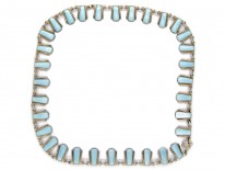 Danish Art Deco Pale Blue Enamel & Silver Necklace
