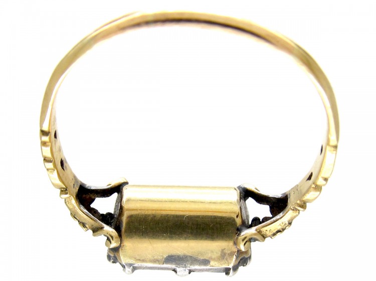 Georgian Barrel Shaped Aquamarine Ring