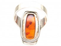 Amber & Silver Ring by Fishland