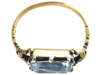 Georgian Barrel Shaped Aquamarine Ring