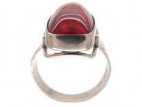 Amber & Silver Ring by Fishland