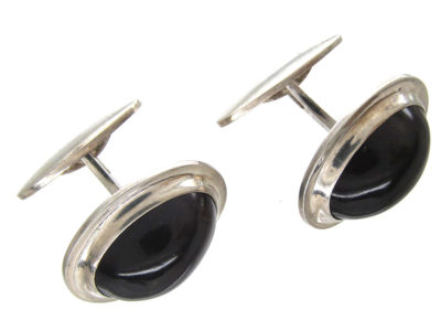 Silver Cherry Amber Cufflinks