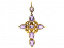 Georgian Large 18ct Gold & Amethyst Cross