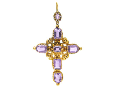 Georgian Large 18ct Gold & Amethyst Cross Georgian Large 18ct Gold & Amethyst Cross