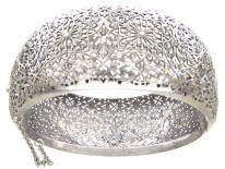 Pierced Silver Victorian Bangle
