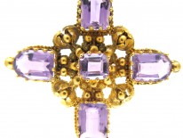 Georgian Large 18ct Gold & Amethyst Cross