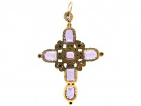 Georgian Large 18ct Gold & Amethyst Cross