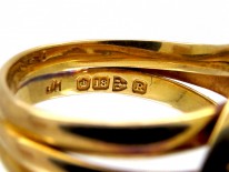 Victorian 18ct Gold & Diamond Double Snake Ring