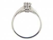 Two Stone White Gold Diamond Art Deco Ring