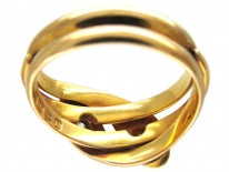 Victorian 18ct Gold & Diamond Double Snake Ring