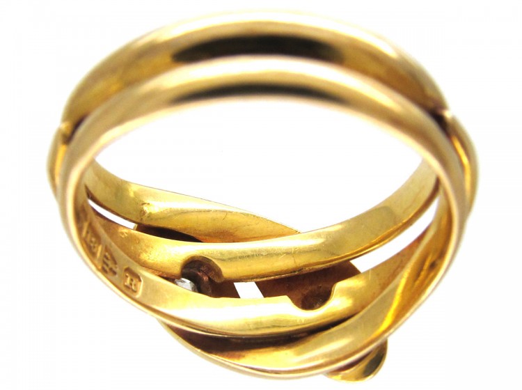 Victorian 18ct Gold & Diamond Double Snake Ring