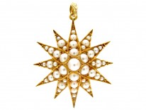 Victorian Natural Split Pearl Star Pendant