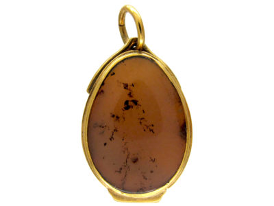 Georgian Gold & Agate Locket Pendant