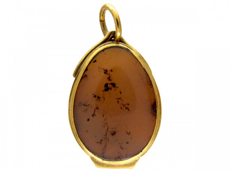 Georgian Gold & Agate Locket Pendant