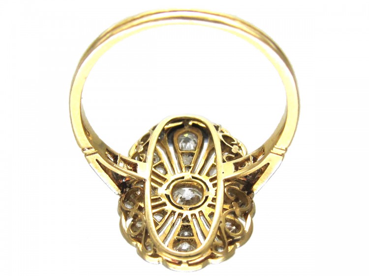 Edwardian Openwork Diamond Oval Cluster Ring