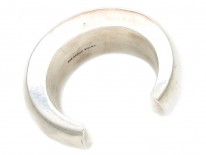 Wide Silver Plain Bangle