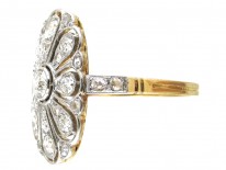 Edwardian Openwork Diamond Oval Cluster Ring