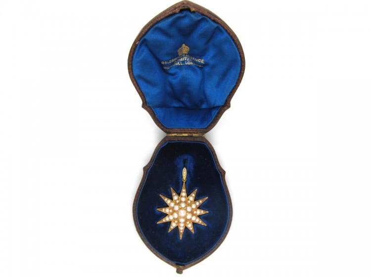 Victorian Natural Split Pearl Star Pendant