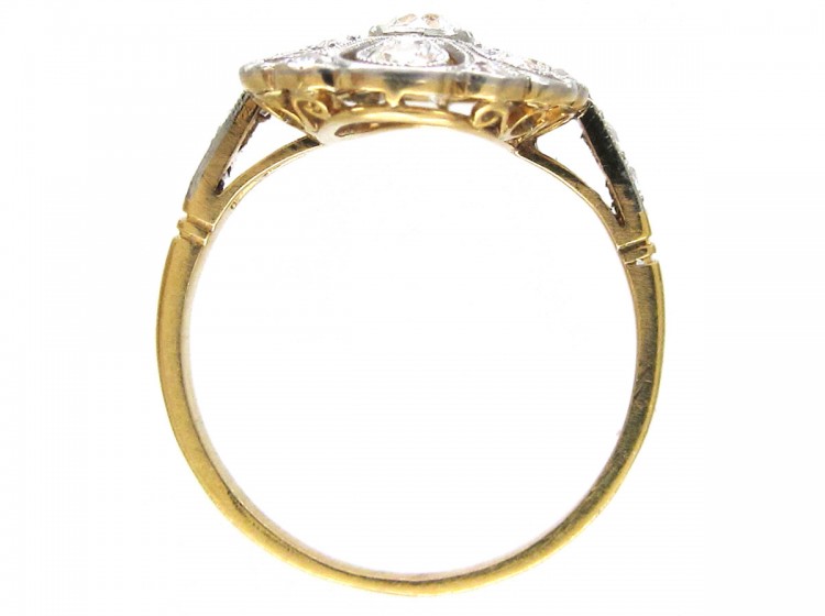 Edwardian Openwork Diamond Oval Cluster Ring