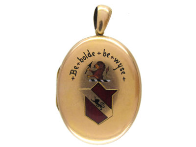 Be Bolde and Be Wyse Enamel & Gold Victorian Locket