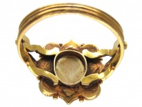 Hardstone Flower & Natural Pearl Late Georgian Ring