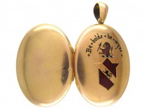 Be Bolde and Be Wyse Enamel & Gold Victorian Locket
