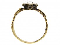 Georgian Pearl & Diamond Cluster Opening Ring