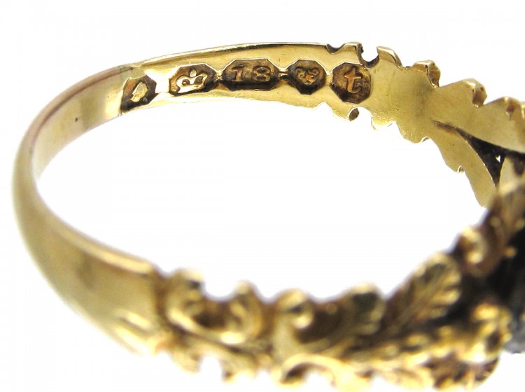 Georgian Pearl & Diamond Cluster Opening Ring