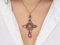 Georgian Large 18ct Gold & Amethyst Cross