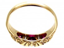 Victorian Ruby & Diamond Three Stone Ring
