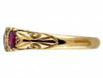 Victorian Ruby & Diamond Three Stone Ring