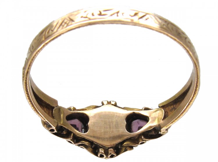 Victorian Double Hearts 15ct Gold Ring