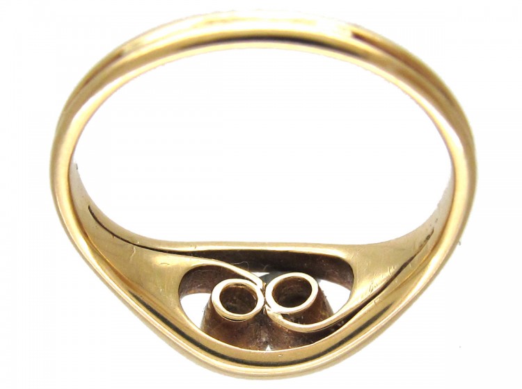 Art Nouveau Two Stone Diamond Twist Ring